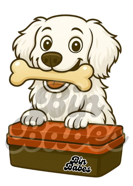 Golden Retriever - Red Bin Sticker - Choose Your Coat Colour