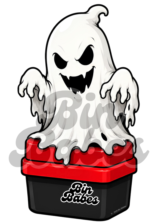 Scary Ghost Bin Sticker