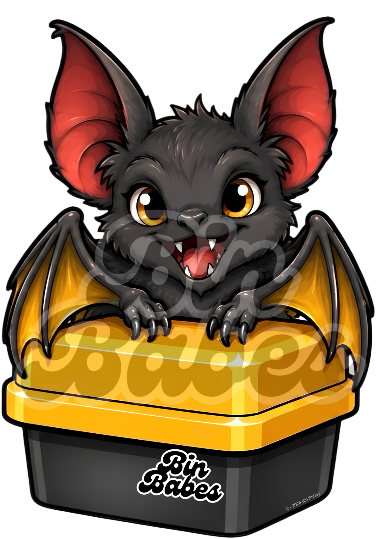 Friendly Bat Bin Sticker