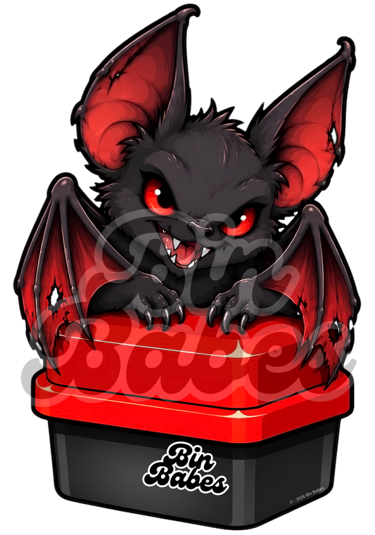 Scary Bat Bin Sticker