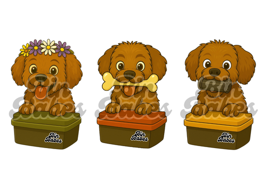 Cavoodle – Bin Sticker Trio - Choose Your Coat Colour
