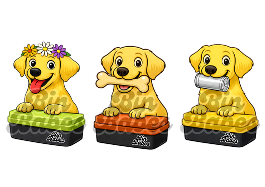 Labrador – Bin Sticker Trio - Choose Your Coat Colour