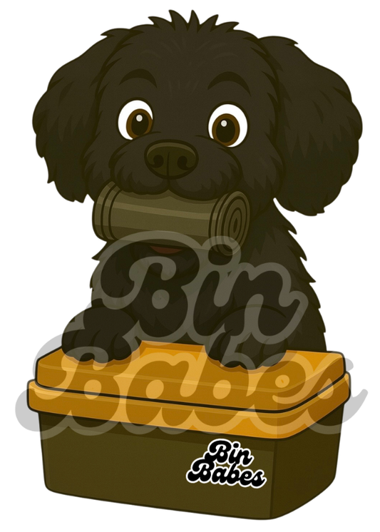 Cavoodle - Yellow Bin Sticker - Choose Your Coat Colour