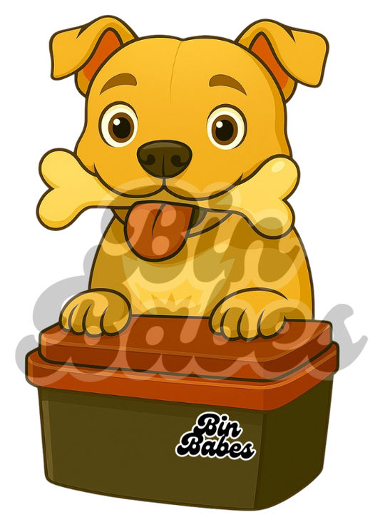 Staffy - Red Bin Sticker - Choose Your Coat Colour