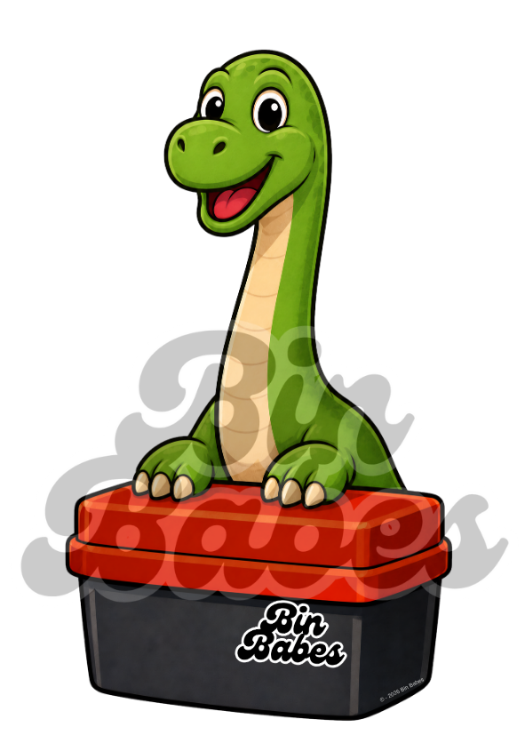 Brontosaurus – Red Bin Sticker