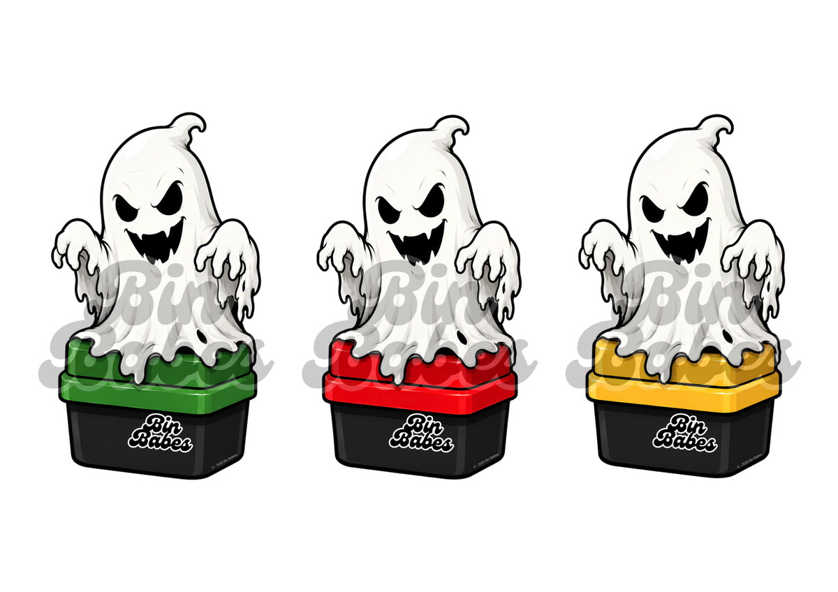Scary Ghost Bin Sticker