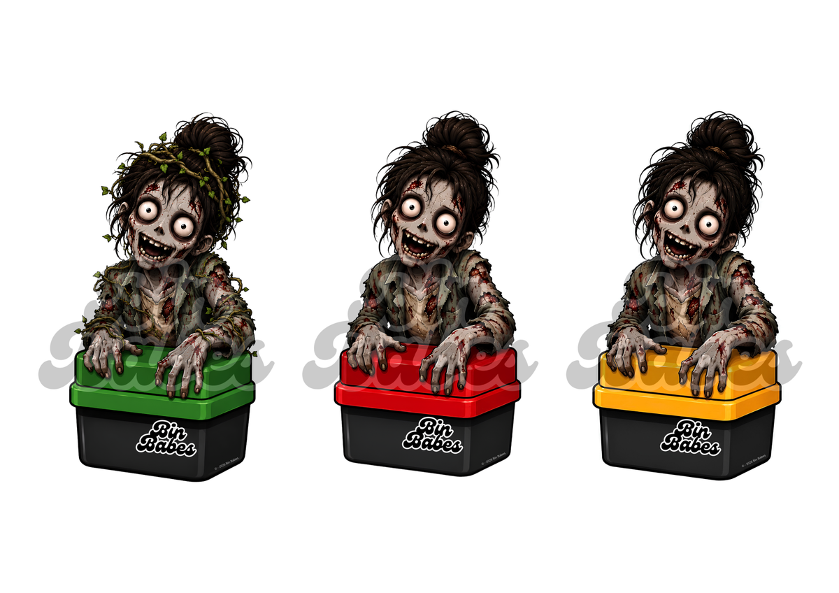 Female Zombie Bin Sticker