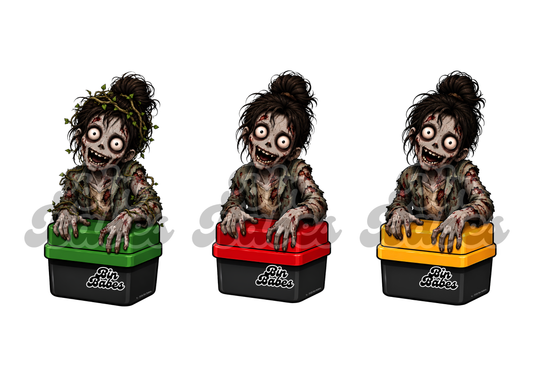 Female Zombie Bin Sticker