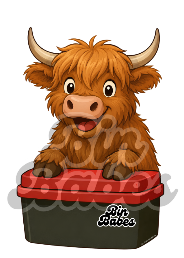 Cow – Red Bin Sticker - Choose Your Coat Colour