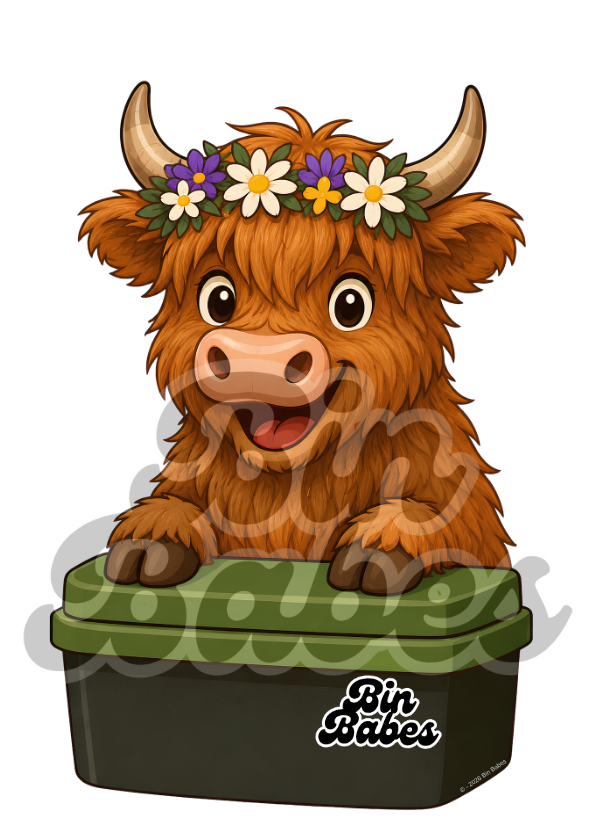Cow – Green Bin Sticker - Choose Your Coat Colour