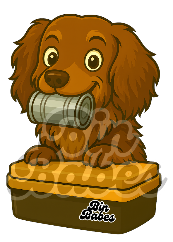 Dachshund – Yellow Bin Sticker - Choose Your Coat Colour