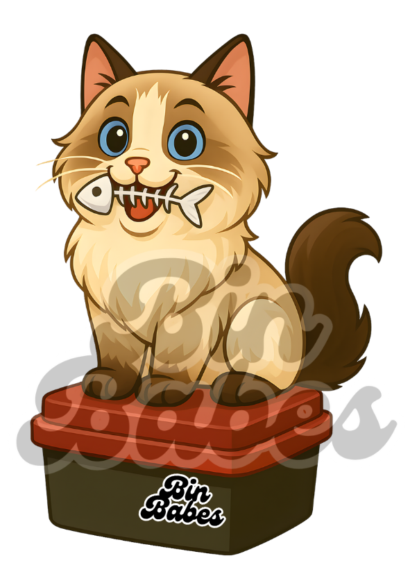 Ragdoll Cat – Red Bin Sticker