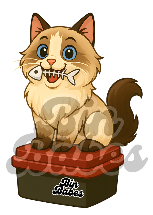 Ragdoll Cat – Red Bin Sticker