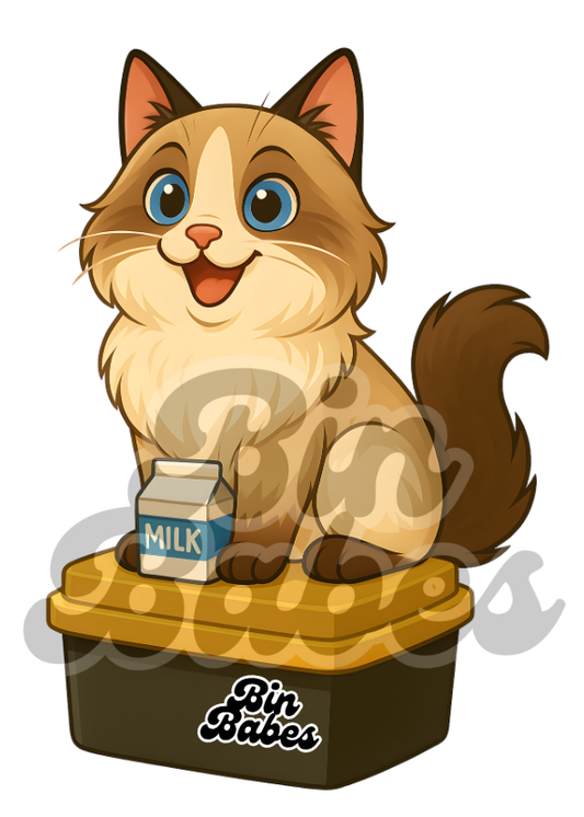 Ragdoll Cat – Yellow Bin Sticker