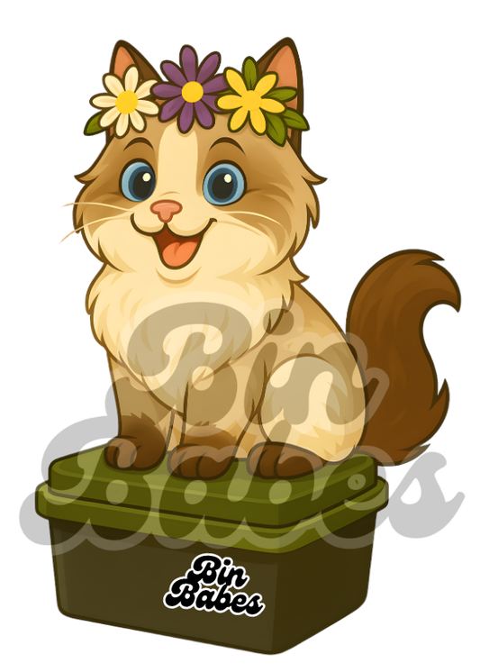 Ragdoll Cat – Green Bin Sticker