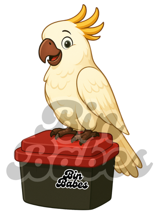 Cockatoo - Red Bin Sticker