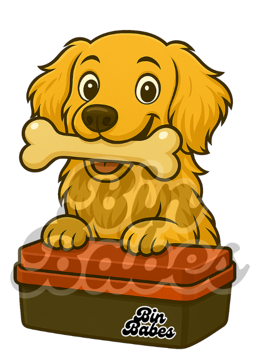 Golden Retriever - Red Bin Sticker
