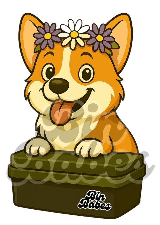 Corgi - Green Bin Sticker