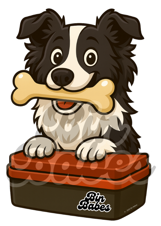 Border Collie - Red Bin Sticker