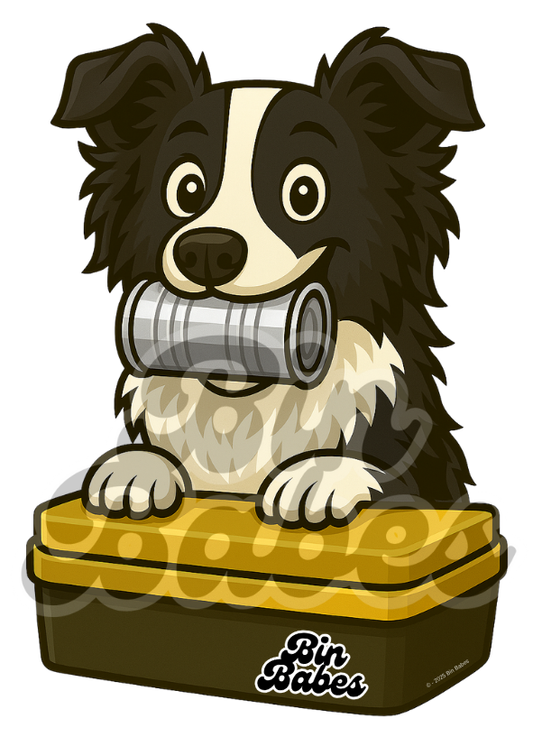 Border Collie - Yellow Bin Sticker