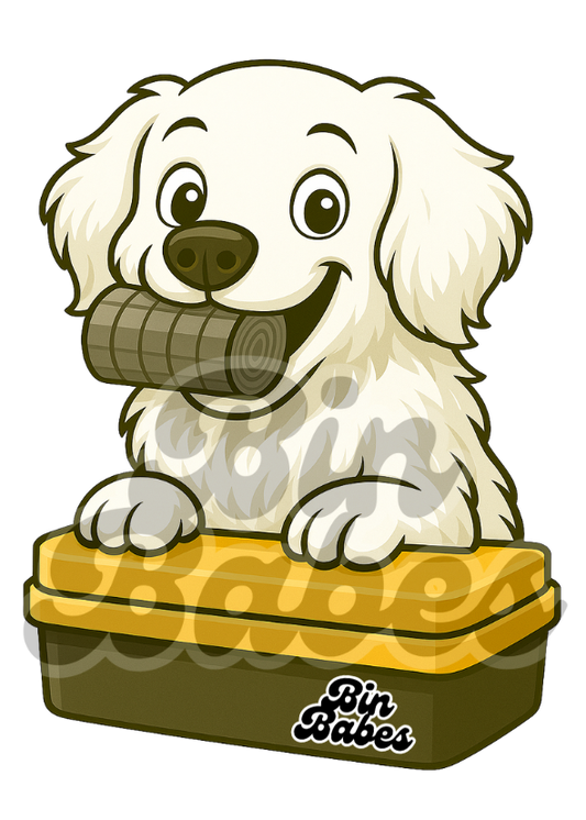 Golden Retriever - Yellow Bin Sticker - Choose Your Coat Colour