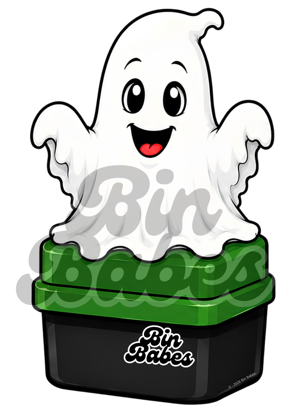 Freindly Ghost Bin Sticker