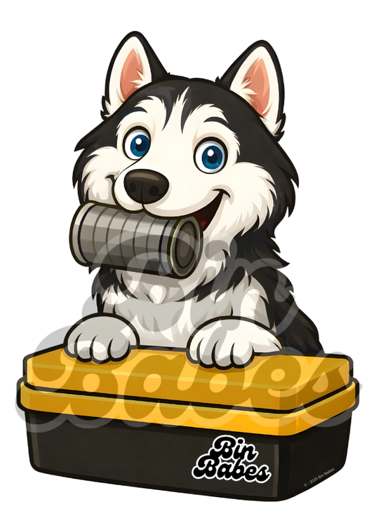 Husky – Yellow Bin Sticker