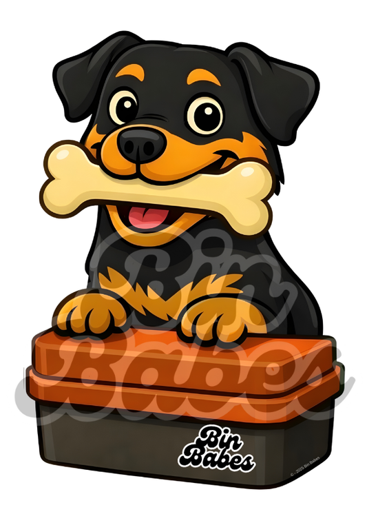 Rottweiler – Red Bin Sticker