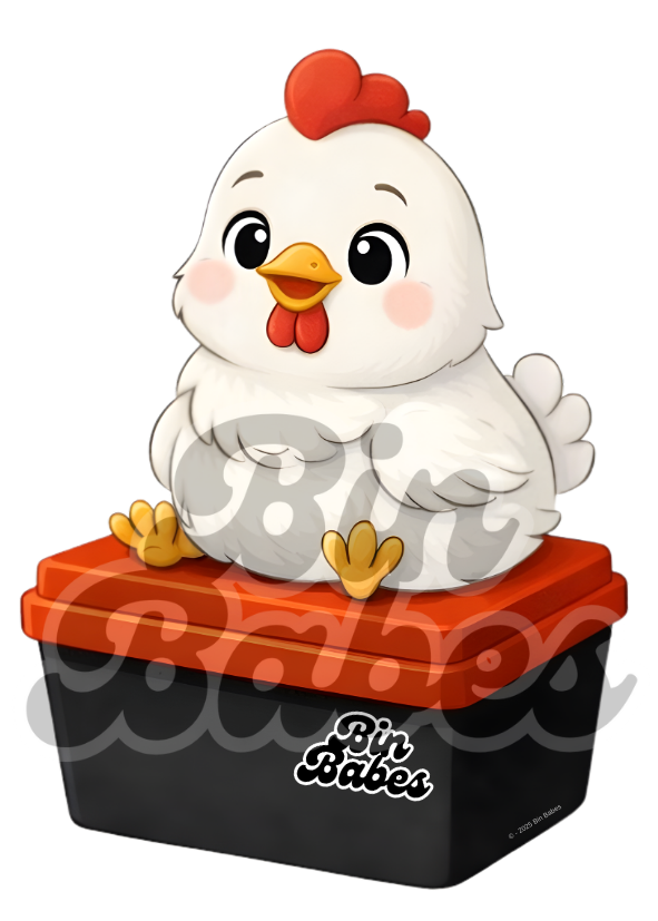 Chicken – Red Bin Sticker
