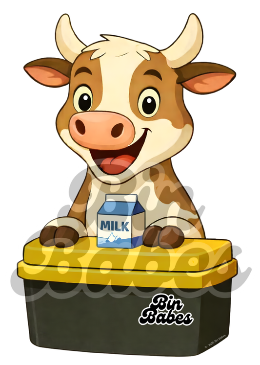 Cow – Yellow Bin Sticker
