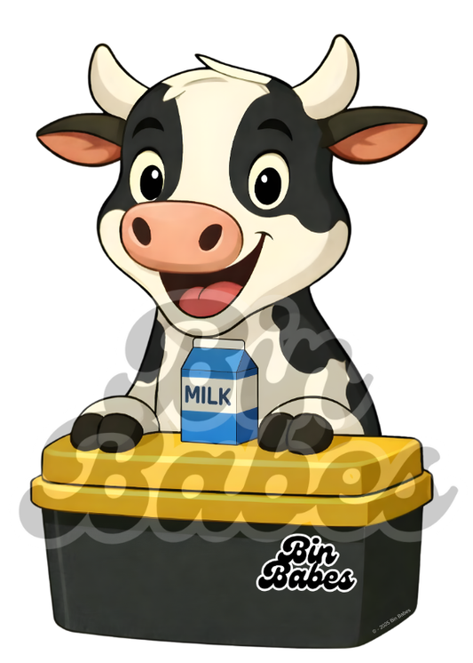 Cow – Yellow Bin Sticker