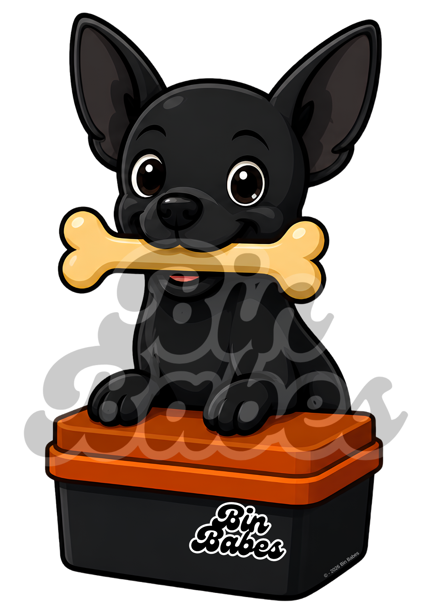 Chihuahua – Red Bin Sticker - Choose Your Coat Colour