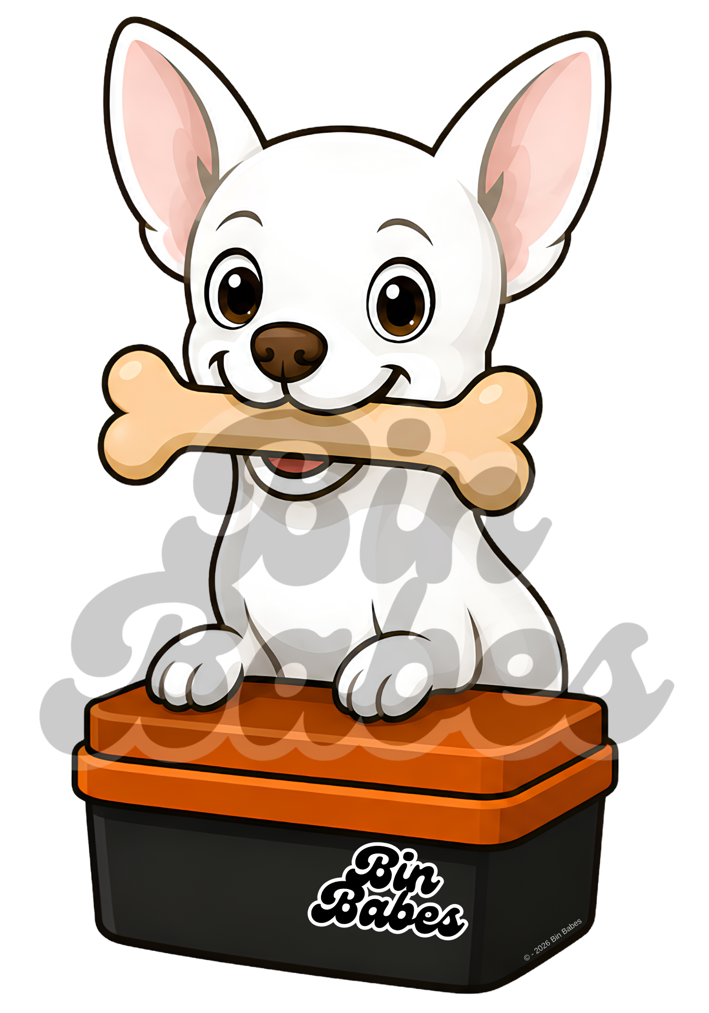 Chihuahua – Red Bin Sticker - Choose Your Coat Colour