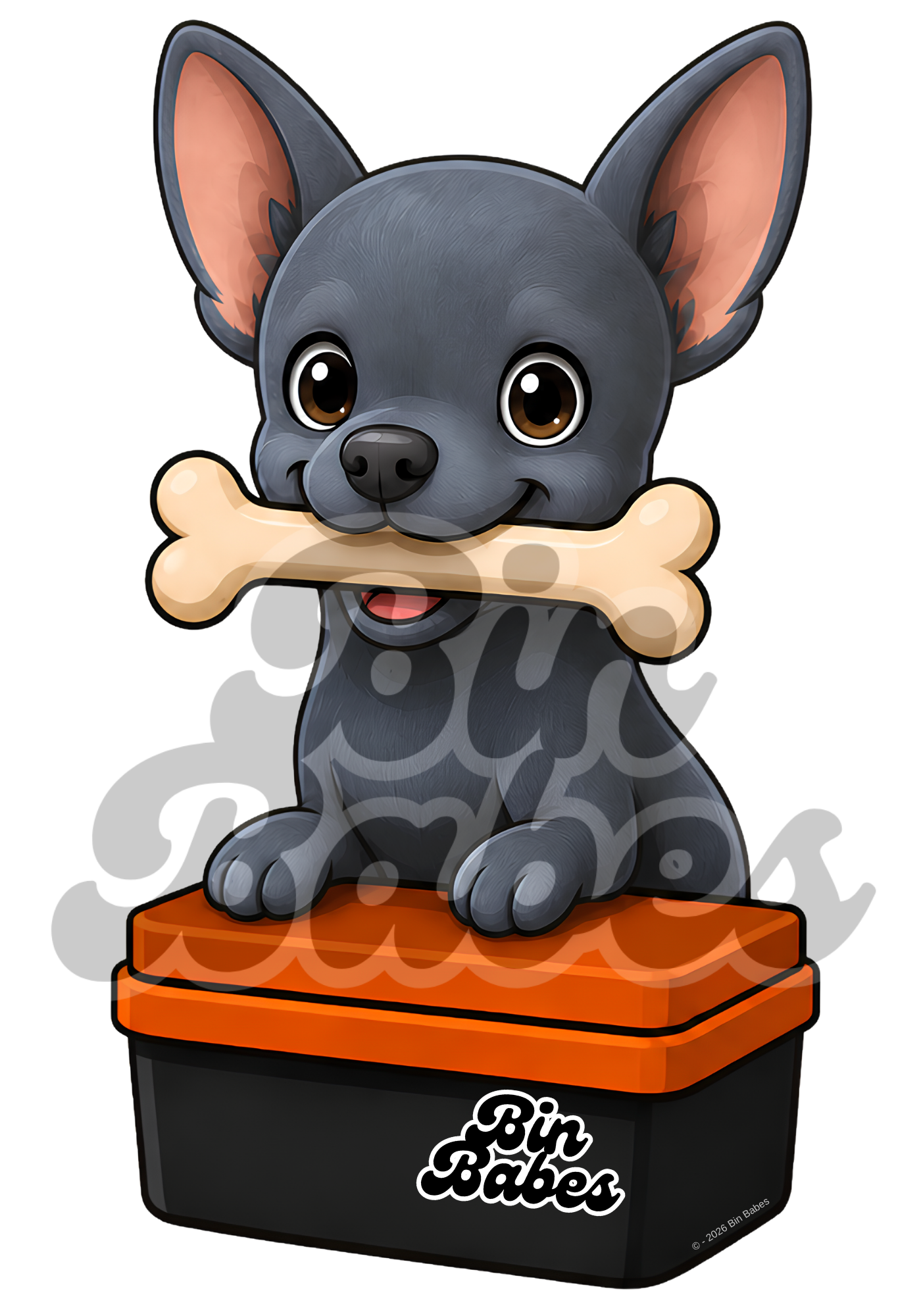 Chihuahua – Red Bin Sticker - Choose Your Coat Colour