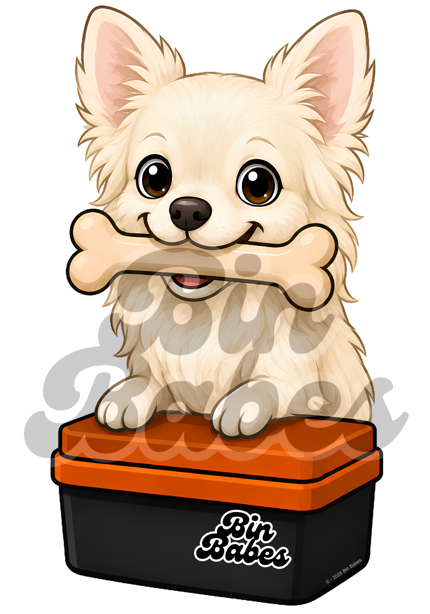 Chihuahua – Red Bin Sticker - Choose Your Coat Colour
