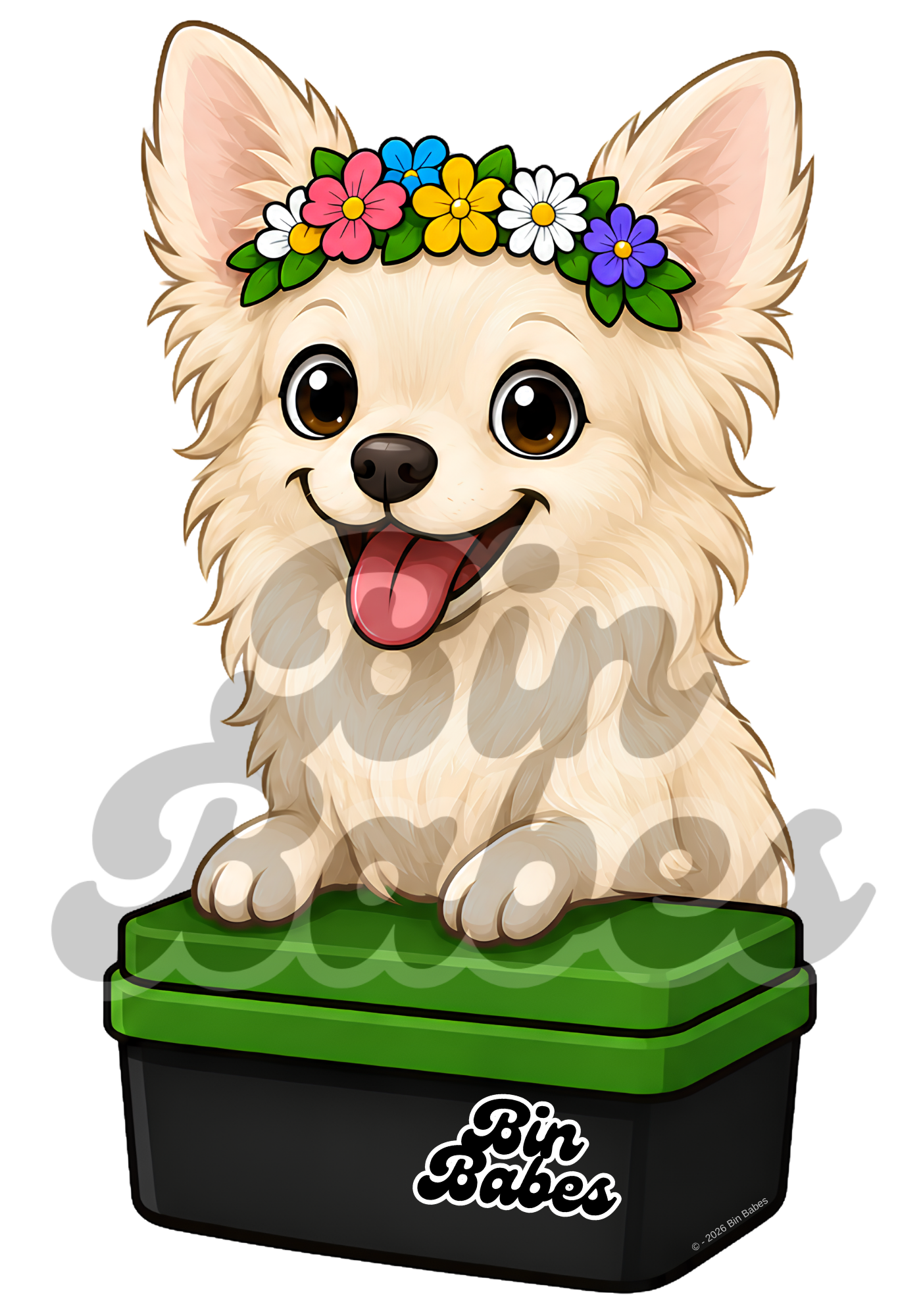 Chihuahua – Green Bin Sticker - Choose Your Coat Colour
