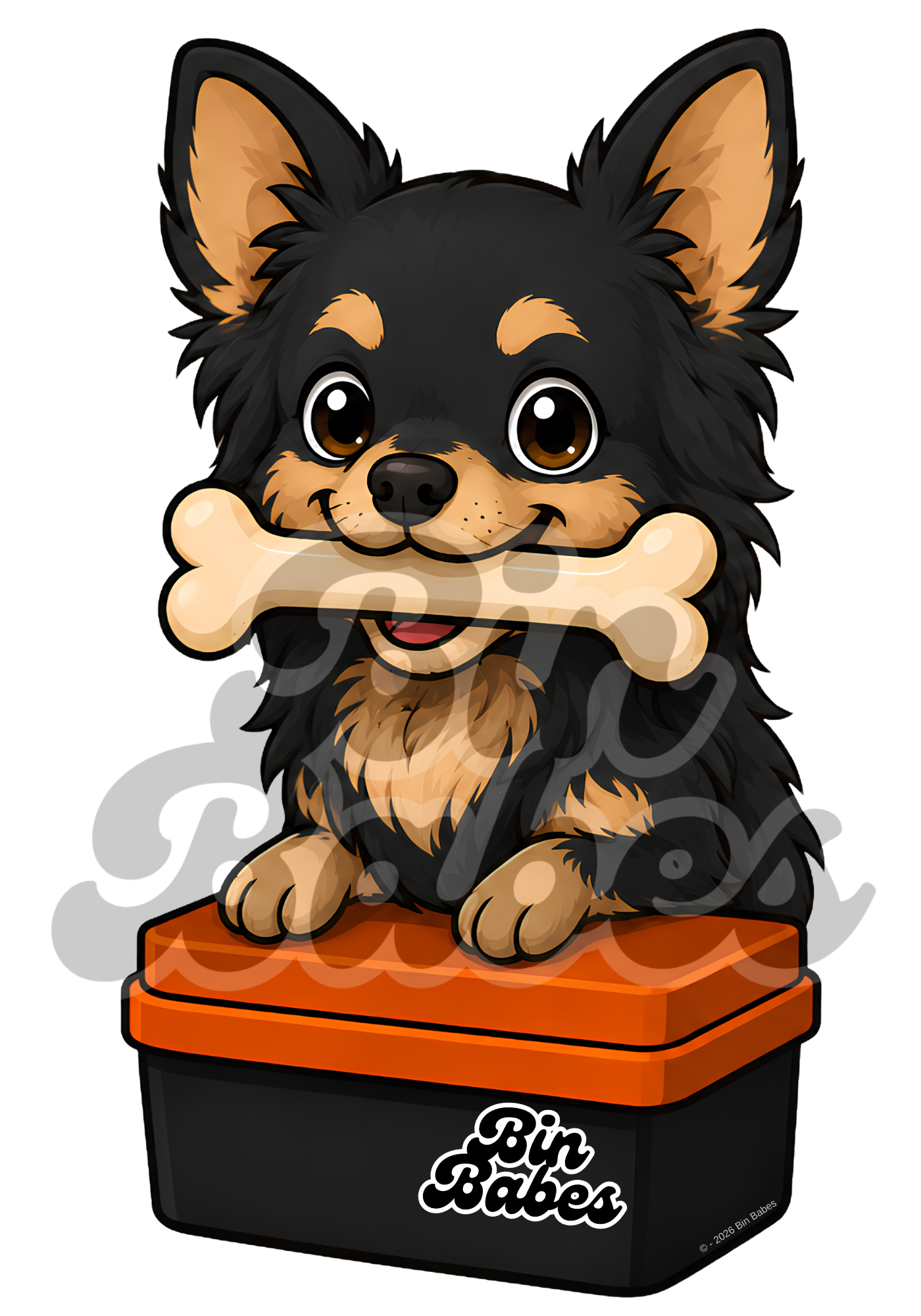 Chihuahua – Red Bin Sticker - Choose Your Coat Colour