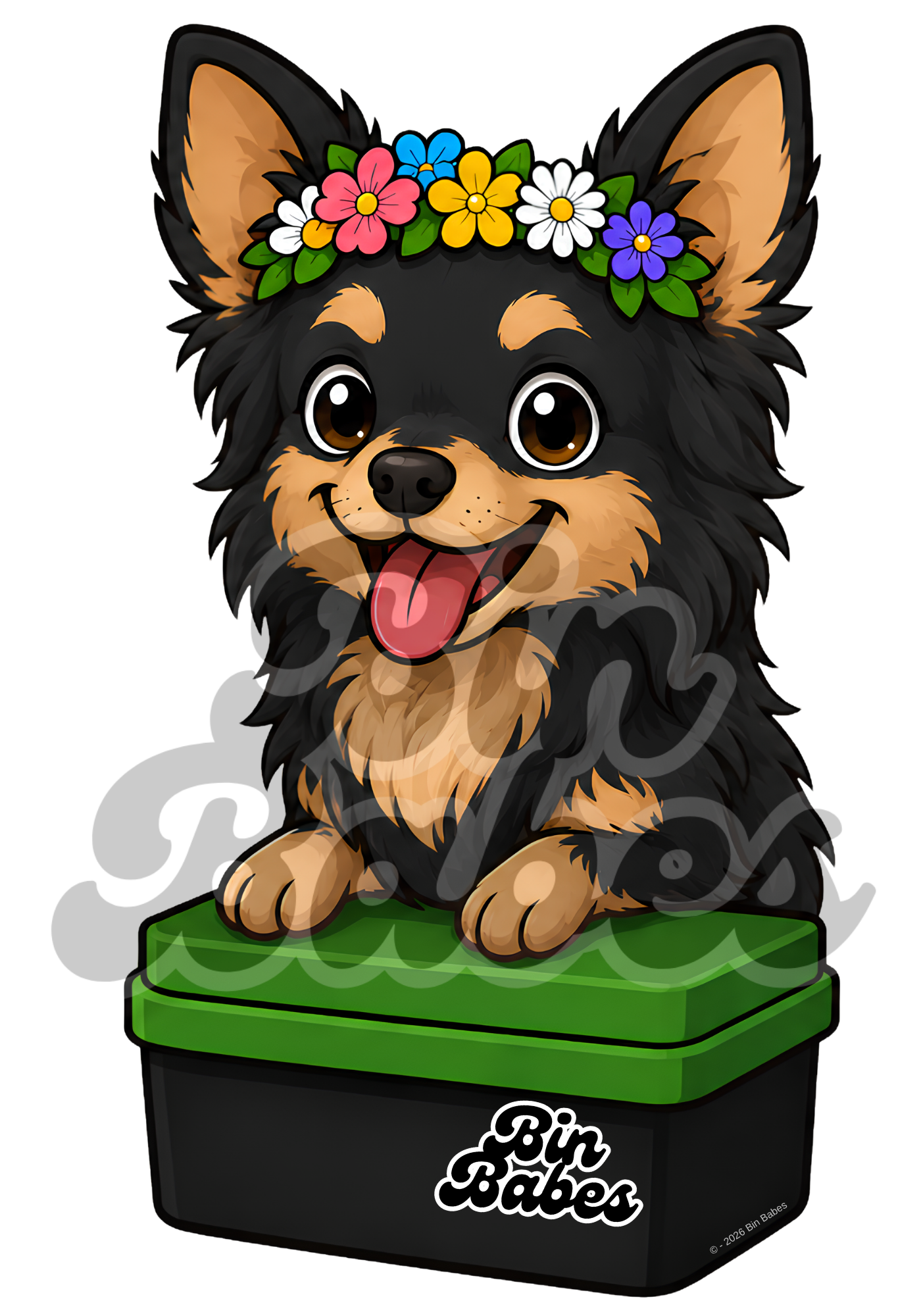 Chihuahua – Green Bin Sticker - Choose Your Coat Colour