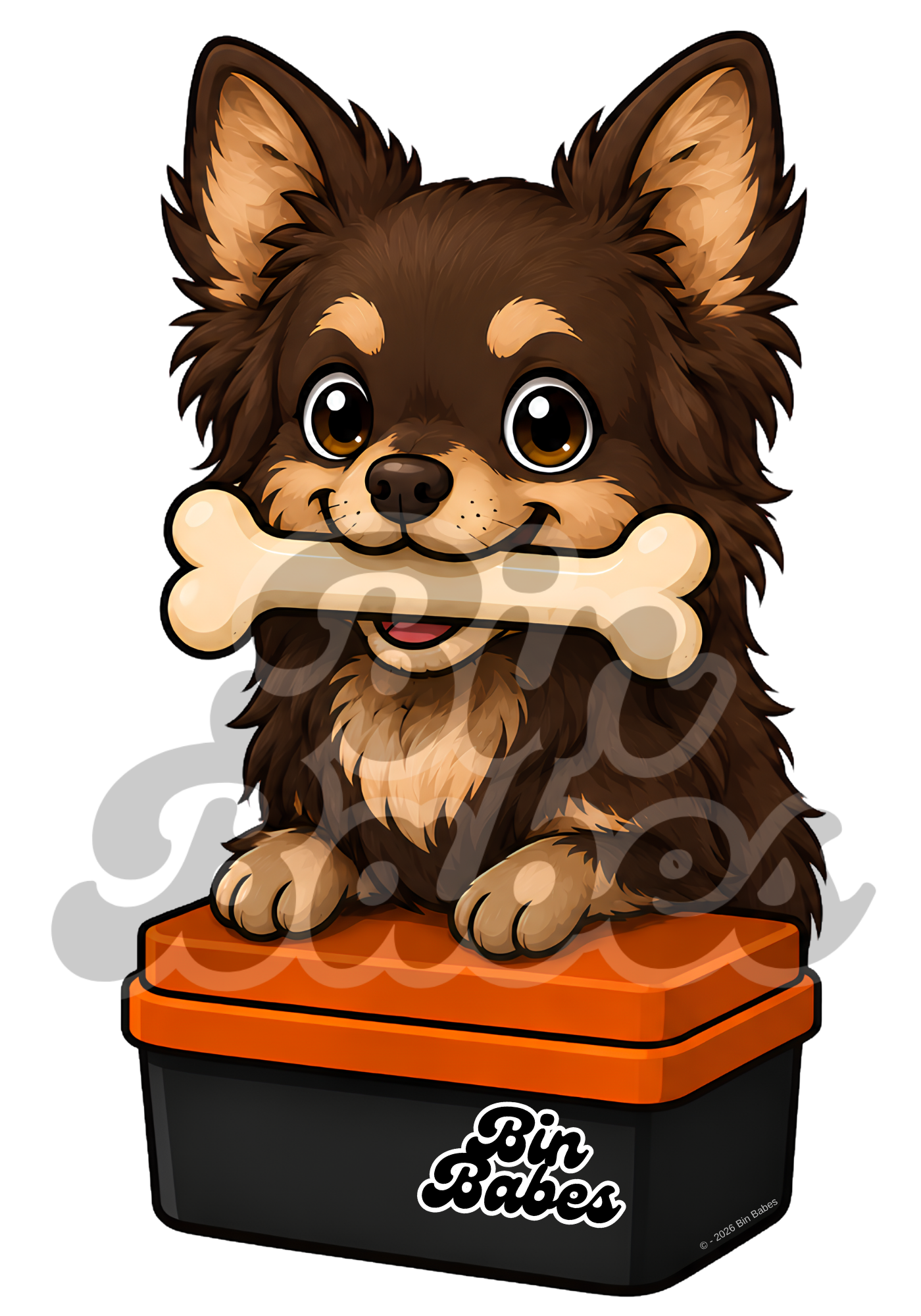 Chihuahua – Red Bin Sticker - Choose Your Coat Colour