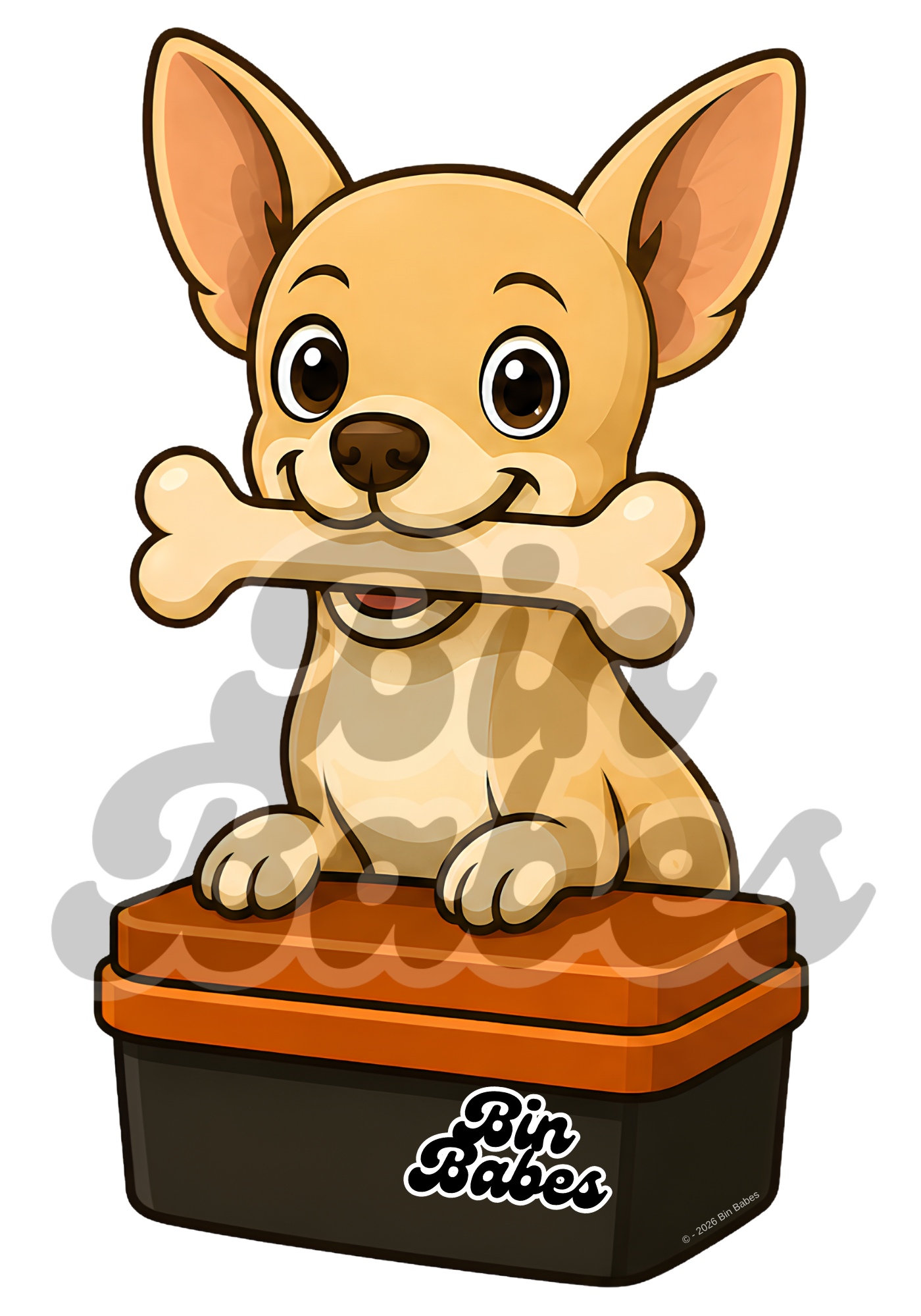 Chihuahua – Red Bin Sticker - Choose Your Coat Colour