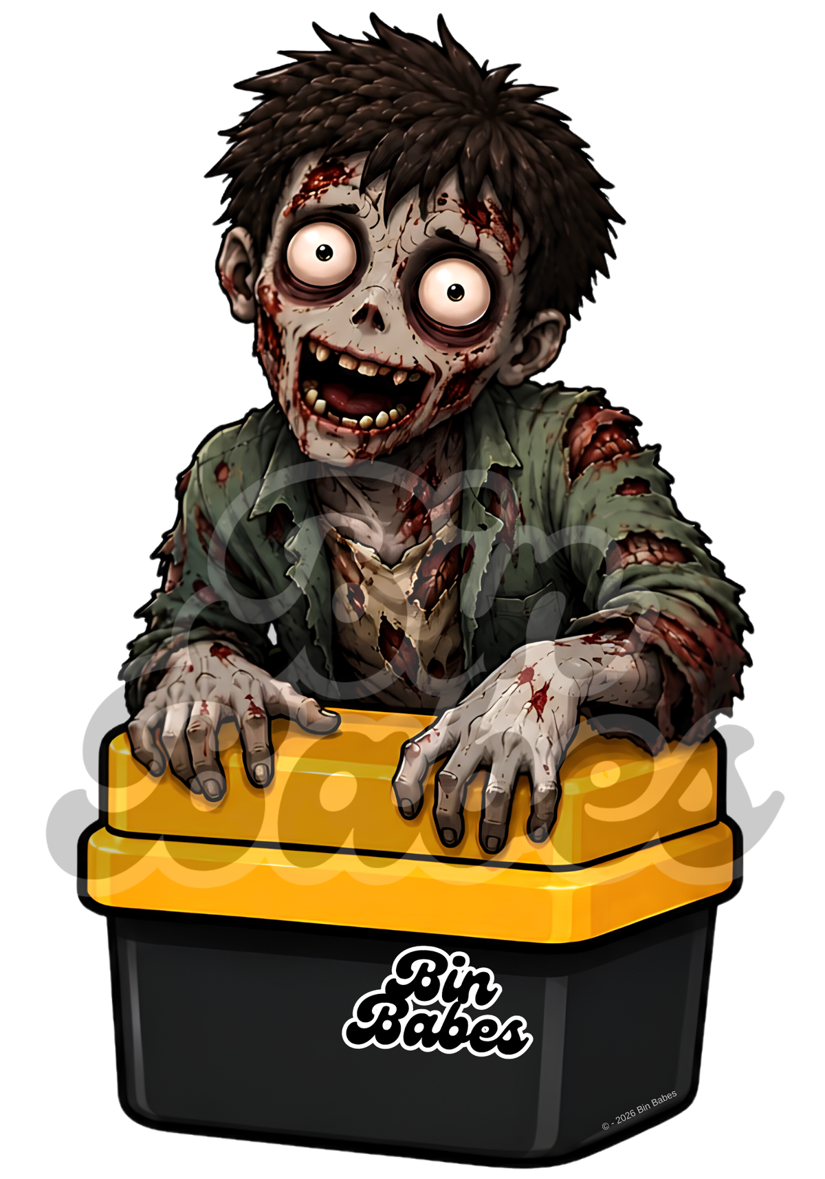Male Zombie Bin Sticker