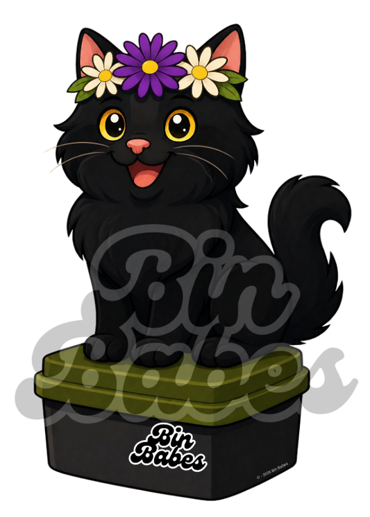 Black Cat – Green Bin Sticker