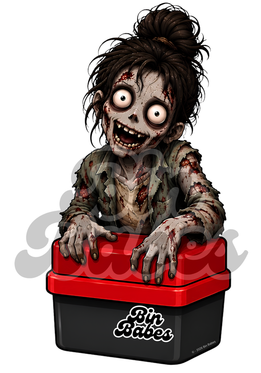 Female Zombie Bin Sticker