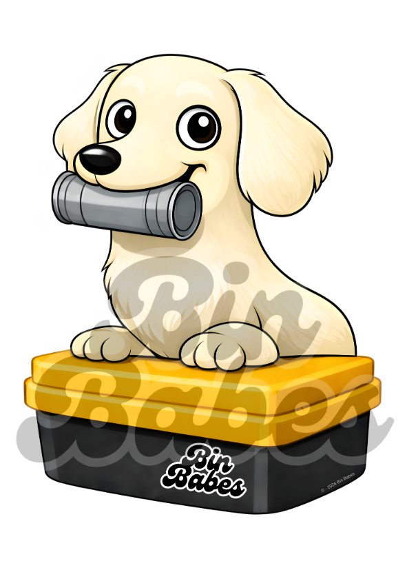 Dachshund – Yellow Bin Sticker - Choose Your Coat Colour
