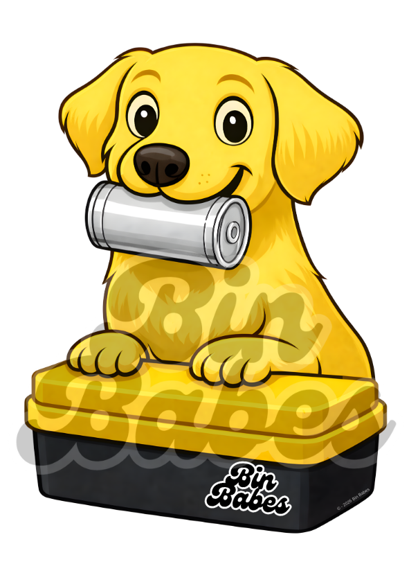 Labrador - Yellow Bin Sticker - Choose Your Coat Colour