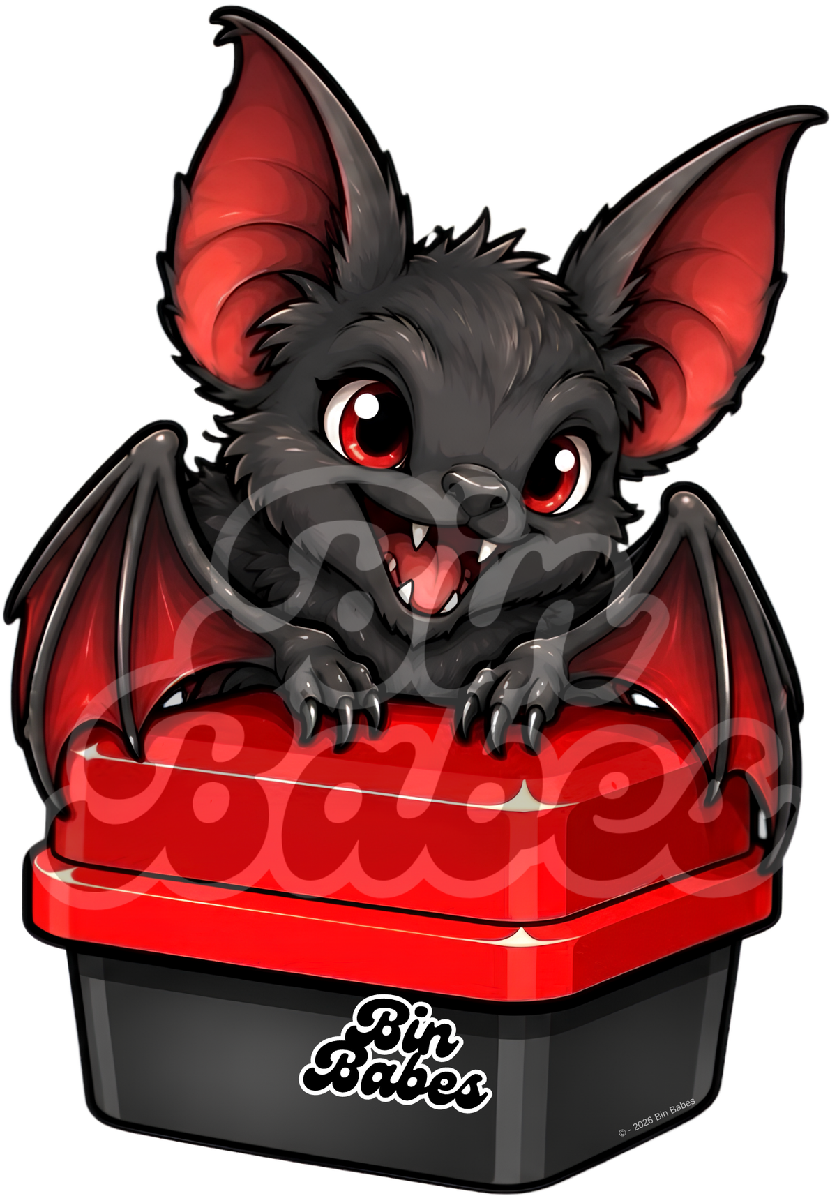 Friendly Bat Bin Sticker