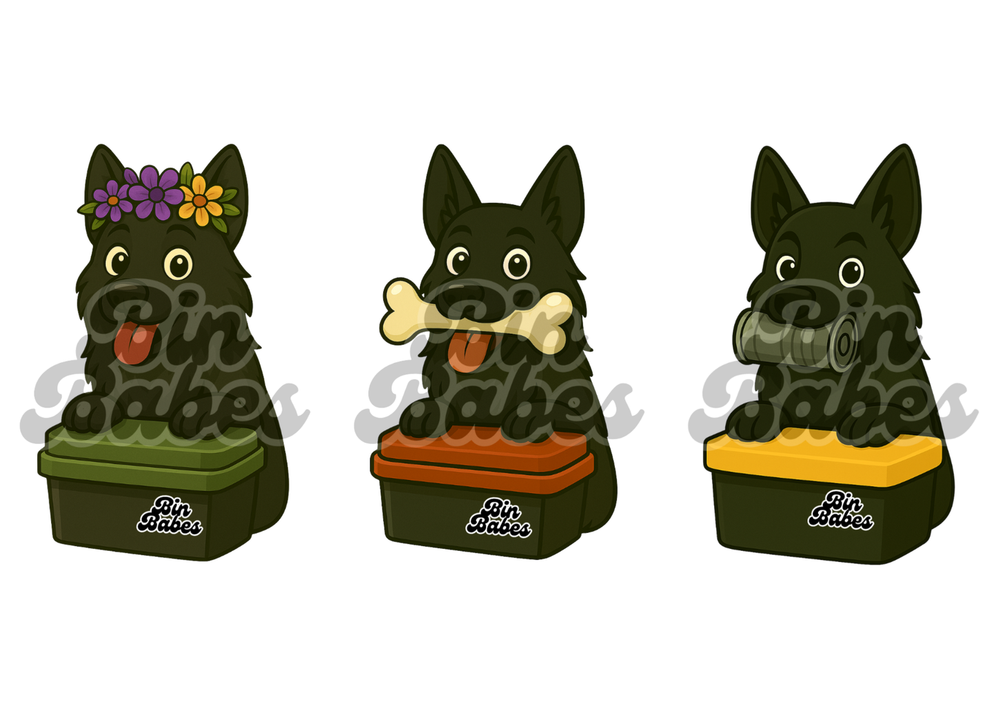 German Shepherd Trio - Choose Your Coat Colour