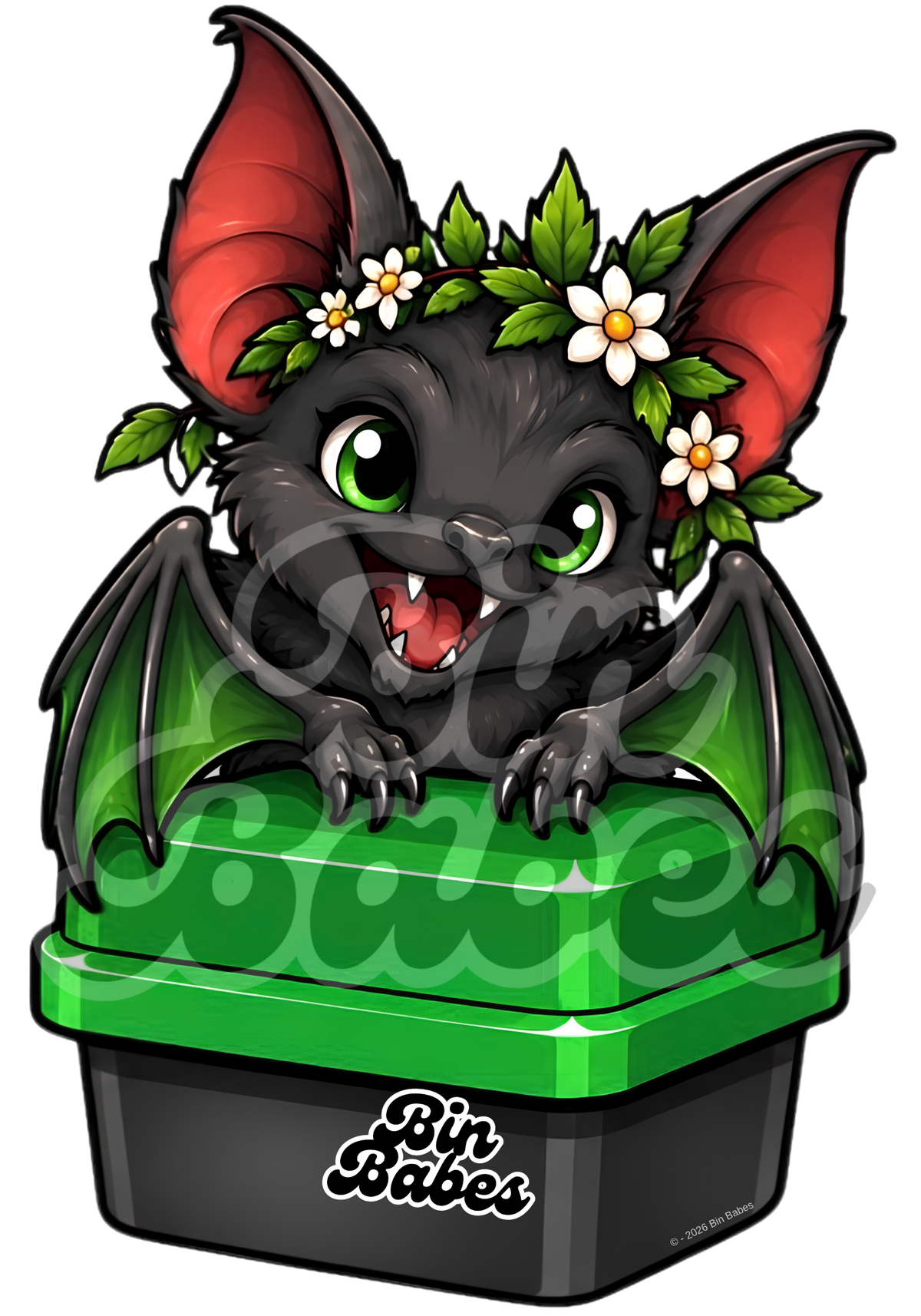 Friendly Bat Bin Sticker