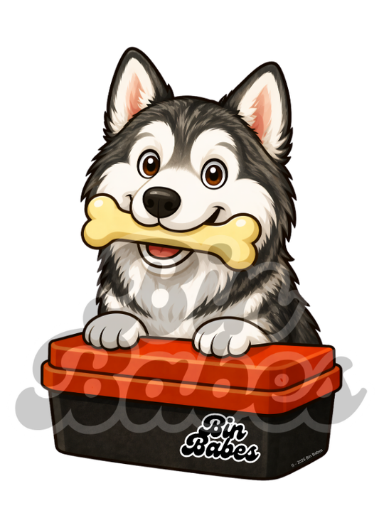 Alaskan Malamute – Red Bin Sticker