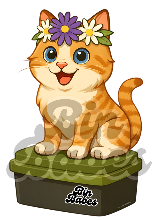 Ginger Cat – Green Bin Sticker